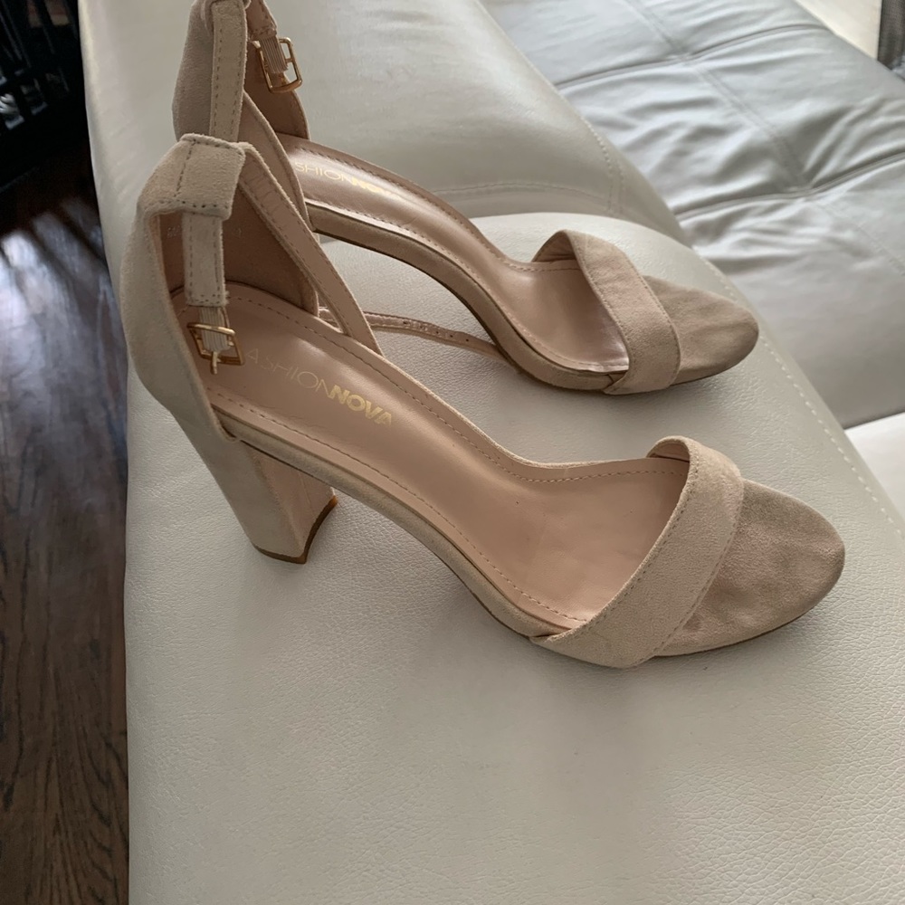 Fashion Nova Nude Faux Suede Sandals